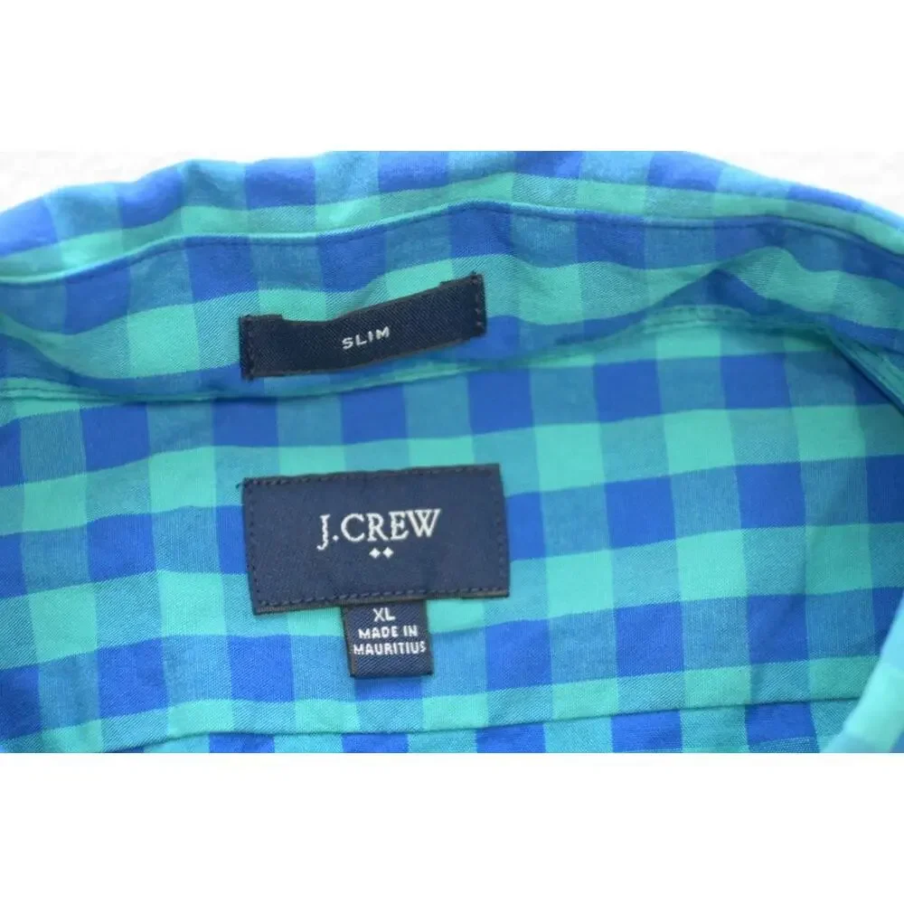 J Crew‎ Slim Fit Casual Button Up Dress Shirt Plaid Long Sleeve Mens Size XL